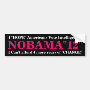 NOBama "12" Bumper Sticker