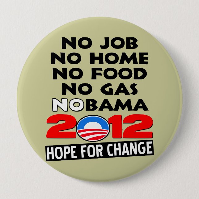 NoBAMA 2012 10 Cm Round Badge (Front)