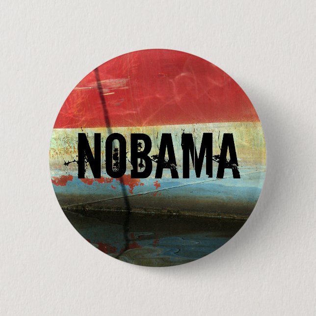 NOBAMA 6 CM ROUND BADGE (Front)