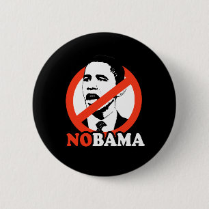 NOBAMA / ANTI-OBAMA T-SHIRT 6 CM ROUND BADGE