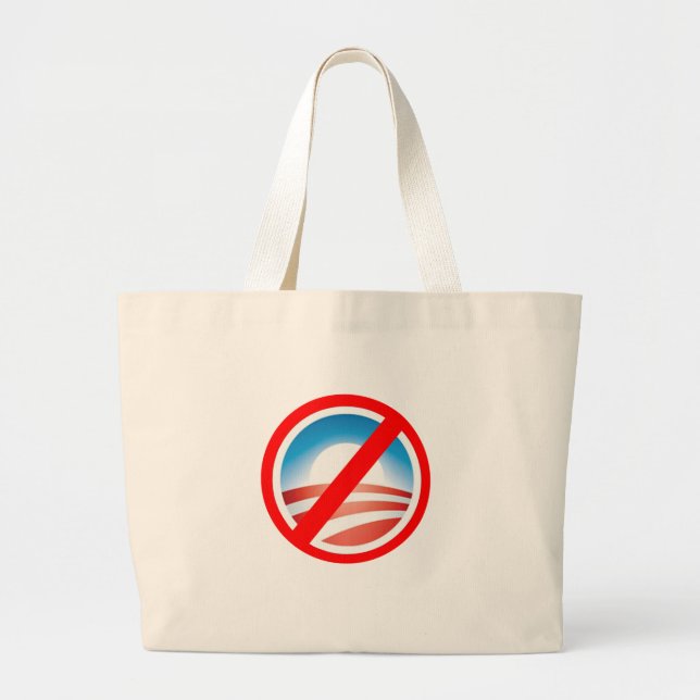 NOBAMA Anti Obama T shirts, Mugs, Hoodies Large Tote Bag (Front)