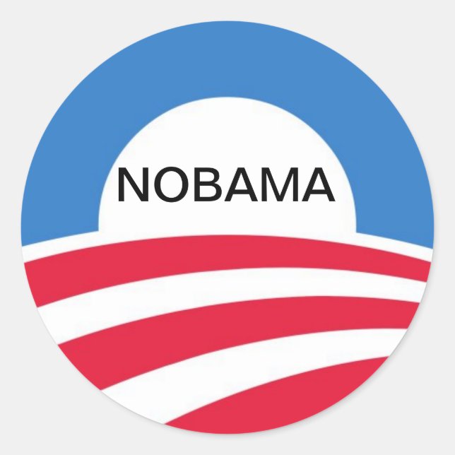 NOBAMA CLASSIC ROUND STICKER (Front)