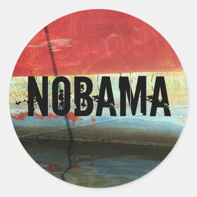 NOBAMA CLASSIC ROUND STICKER (Front)