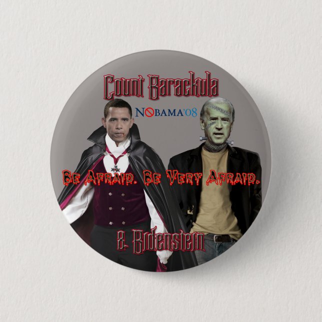 Nobama Halloween-Barackula & Biden Button (Front)
