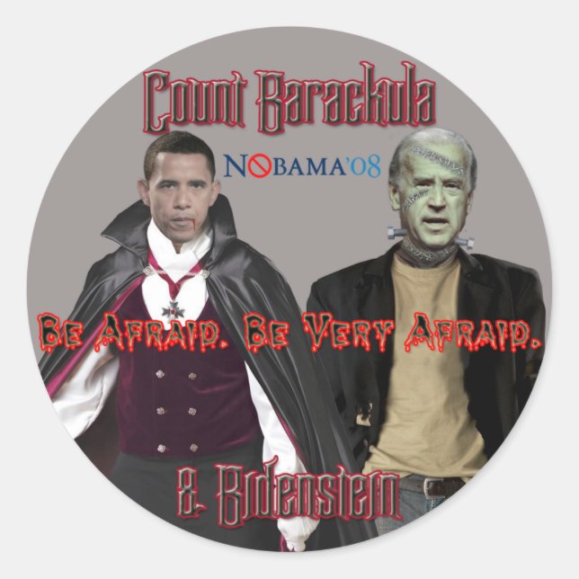 Nobama Halloween - Barackula & Bidenstein Stickers (Front)