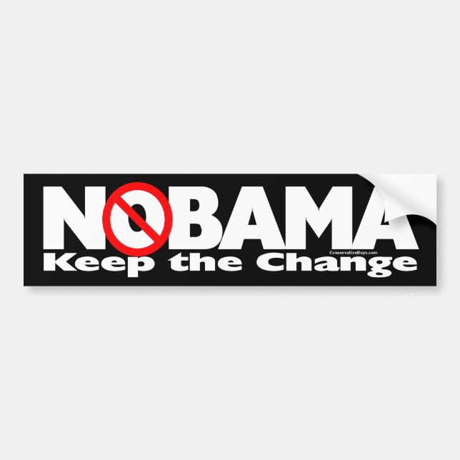 NoBama: Keep the change. Bumper Sticker (Front)