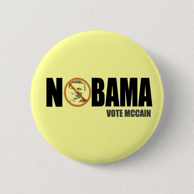 Nobama Vote McCain Funny Anti Obama Button Pin (Front)