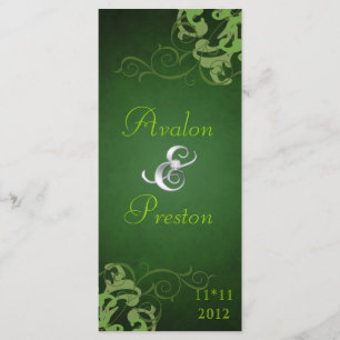Nobel Lime Scroll Green Wedding Program Programme