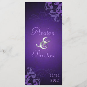 Nobel Purple Scroll Purple Wedding Program Programme