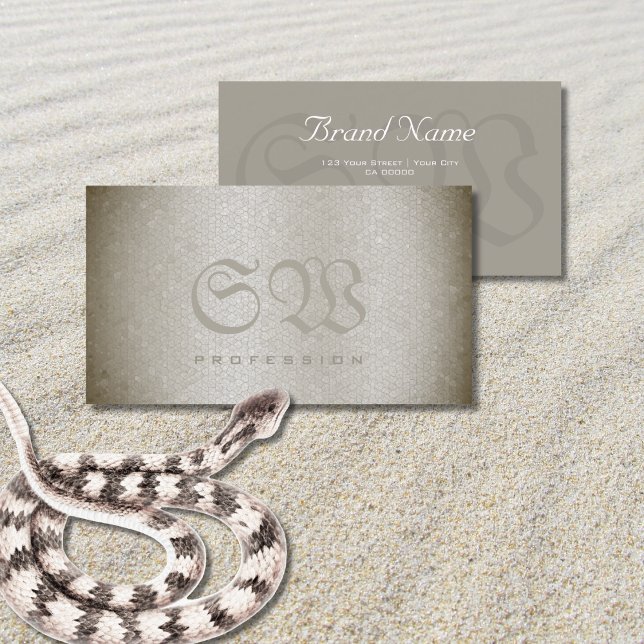 Nobel Silver Snake Pattern Bright Coloured Monogra Business Card (Creator Uploaded)