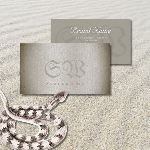 Nobel Silver Snake Pattern Bright Coloured Monogra Business Card