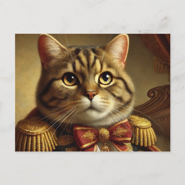 Nobel Well Dressed Tabby Cat Postcard (Front)