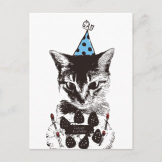 Nobigao Birthday Cat Postcard