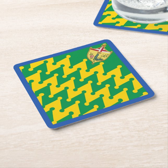 Nobile Contrada del Bruco (Caterpillar) Palio Square Paper Coaster (Angled)