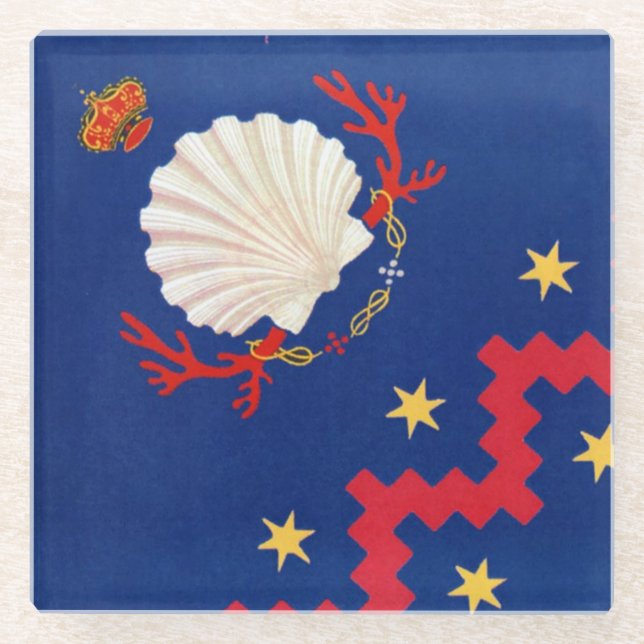 Nobile Contrada del Nicchio (Seashell) Palio Glass Coaster (Front)