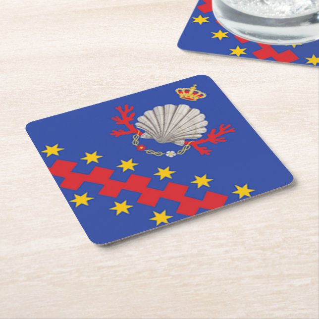 Nobile Contrada del Nicchio (Seashell) Square Paper Coaster (Angled)