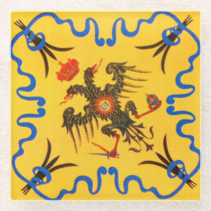 Nobile Contrada dell'Aquila Palio di Siena (Eagle) Glass Coaster