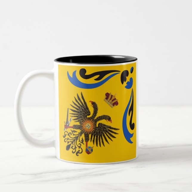 Nobile Contrada dell'Aquila Palio di Siena (Eagle) Two-Tone Coffee Mug (Left)