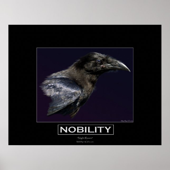 NOBILITY Motivational Raven Portait Poster (Front)