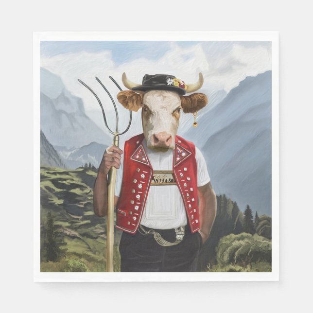 Noble Beasts - Dandy Cow Napkin (Front)