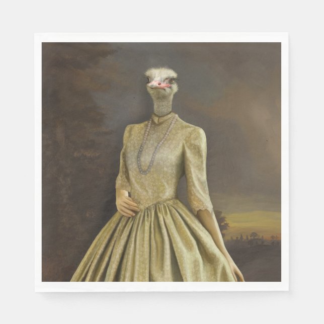 Noble Beasts - Dandy Ostrich  Napkin (Front)