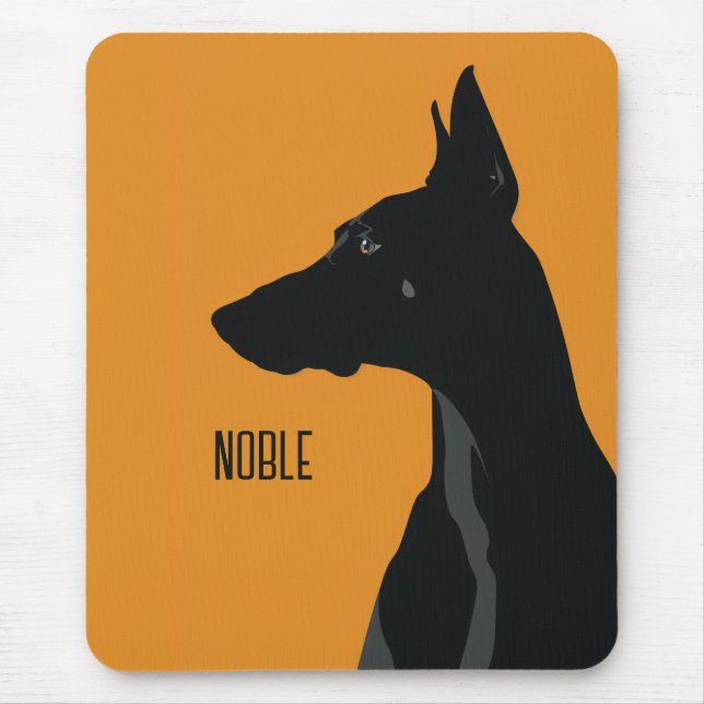 Noble Black Doberman Mouse Mat (Front)