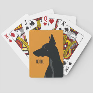 Noble Black Doberman Playing Cards
