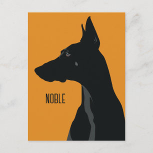 Noble Black Doberman Postcard