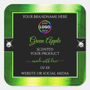 Noble Black Marbled Green with Logo Product Label