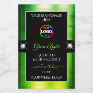 Noble Black Marbled Green with Logo Product Label