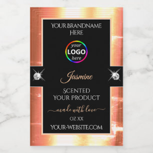 Noble Black Shiny Salmon Cream Logo Product Label