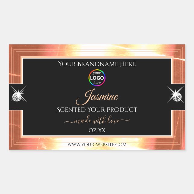 Noble Black Shiny Salmon Cream Logo Product Label (Front)