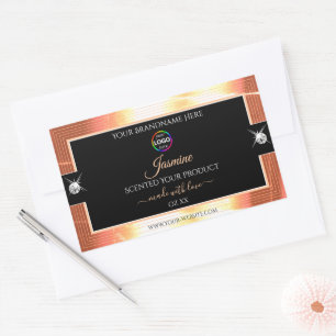 Noble Black Shiny Salmon Cream Logo Product Label