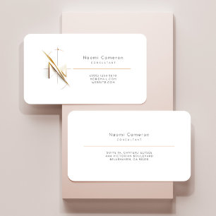 Noble Calligraphy: Gold & Black Gradient Monogram Business Card