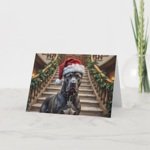 Noble Cane Corso Dog Guardian of Christmas Card