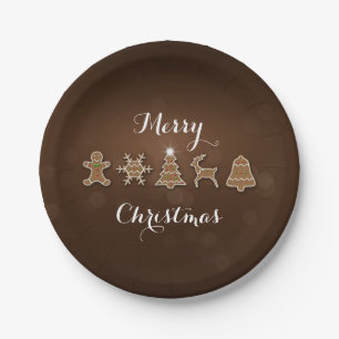 Noble Christmas Gingerbread Cookies Paper Plate