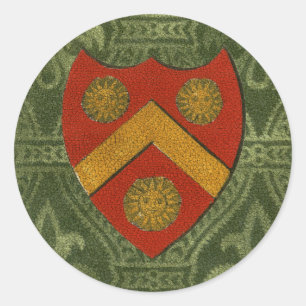 Noble Crest V Classic Round Sticker