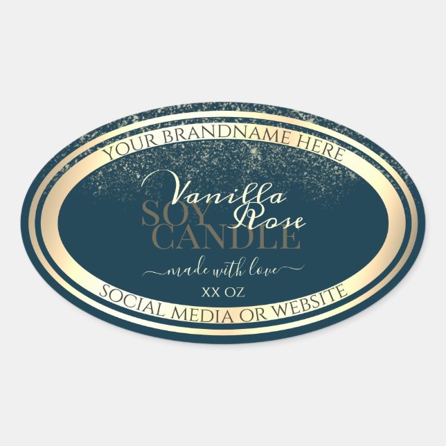 Noble Dark Blue Product Packaging Label Gold Frame (Front)