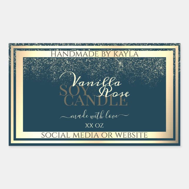 Noble Dark Blue Product Packaging Label Gold Frame (Front)