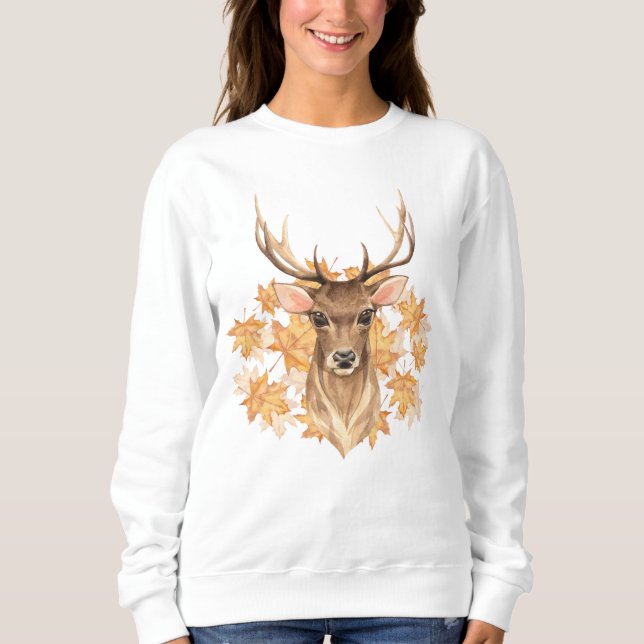 Noble deer. Autumn Sweatshirt (Front)