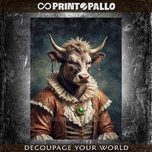 Noble dress ancient renaissance long fur cow tissue paper