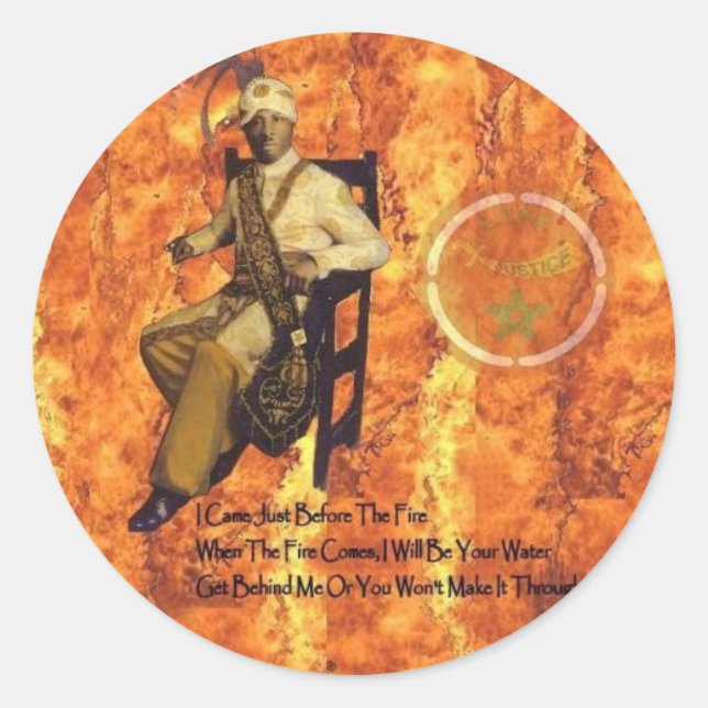 Noble Drew Ali Classic Round Sticker (Front)