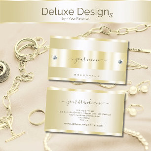Noble Gold Effect with Luminous Faux Rhinestones Business Card
