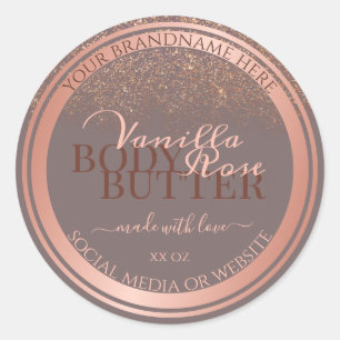 Noble Grey Product Packaging Labels Rose Gold