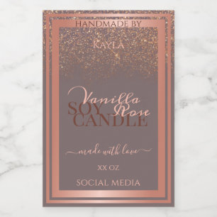 Noble Grey Product Packaging Labels Rose Gold