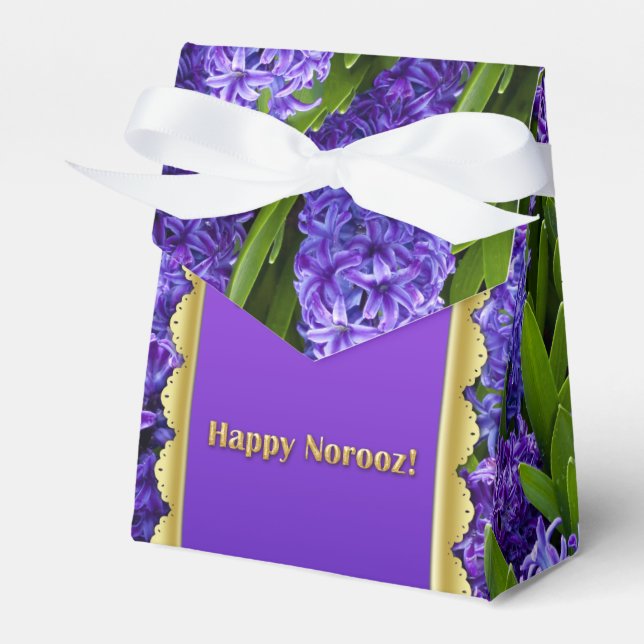 Noble Happy Norooz Hyacinths - Favour Box Tent (Front Side)