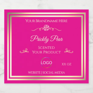 Noble Hot Pink Product Label Gold Frame with Logo