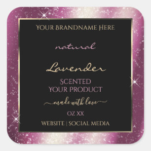 Noble Lavender Sparkle Glitter Frame Product Label
