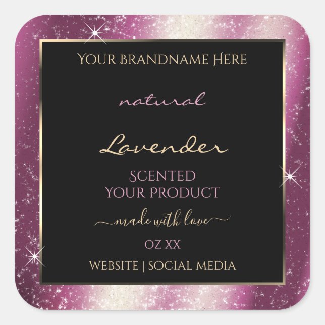 Noble Lavender Sparkle Glitter Frame Product Label (Front)