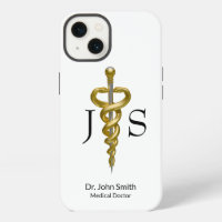 Noble Medical Classy Elegant Gold Silver Asclepius